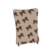 Placa de Mesa Curvo Laços morrons fundo bege