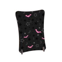 Placa de Mesa Curvo Morcego rosa estrelas e luas pretas Placa de Mesa Curvo Morcego rosa estrelas e luas pretas