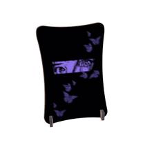 Placa de Mesa Curvo Olhos anime borboletas roxas