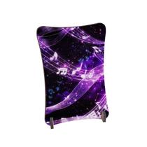 Placa de Mesa Curvo Ondas de notas músicais roxas Placa de Mesa Curvo Ondas de notas músicais roxas