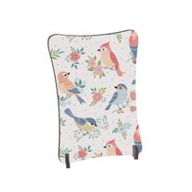 Placa de Mesa Curvo Passarinhos galhos e flores coloridos