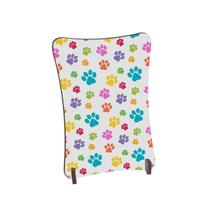 Placa de Mesa Curvo Patinhas cachorro coloridas