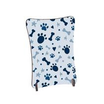 Placa de Mesa Curvo patinhas e osso cachorro azul Placa de Mesa Curvo patinhas e osso cachorro azul