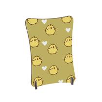 Placa de Mesa Curvo Pintinhos fofos corações brancos e verde Placa de Mesa Curvo Pintinhos fofos corações brancos e verde