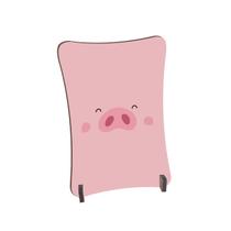 Placa de Mesa Curvo porquinho rosto feliz Placa de Mesa Curvo porquinho rosto feliz