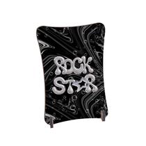 Placa de Mesa Curvo RockStar preto e cinza bolhas Placa de Mesa Curvo RockStar preto e cinza bolhas