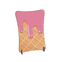 Placa de Mesa Curvo sorvete rosa casquinha Placa de Mesa Curvo sorvete rosa casquinha