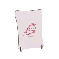 Placa de Mesa Curvo Unicórnio pulando fofo rosa Placa de Mesa Curvo Unicórnio pulando fofo rosa
