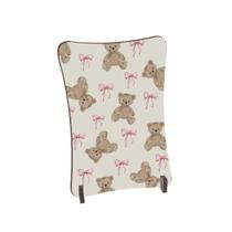 Placa de Mesa Curvo Ursinhos fofos laços rosa