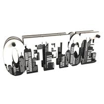 Placa de Mesa Decorativa Decorativa Dupla Face "Office Predios" C03 - D'Rossi