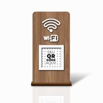 Placa de mesa Pix Instagram Wifi Google Cardápio QR Code Display