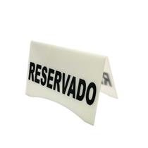 Placa De Mesa Reservado Acrílico Branco kit 15 Pçs Bar Restaurante Buffet Placa De Mesa Reservado Acrílico Branco kit 15 Pçs Bar Restaurante Buffet