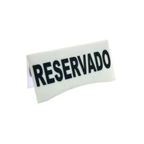 Placa De Mesa Reservado Acrílico Branco kit 5 Pçs Bar Restaurante Buffet Placa De Mesa Reservado Acrílico Branco kit 5 Pçs Bar Restaurante Buffet