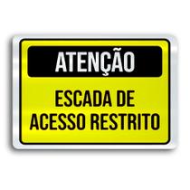 Placa de Metal Atencao acesso restrito 30cmx20cm Placa de Metal Atencao acesso restrito 30cmx20cm