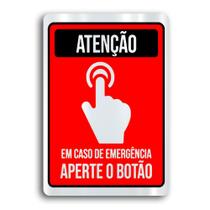 Placa de Metal Atencao em caso de emergencia 20cmx30cm Placa de Metal Atencao em caso de emergencia 20cmx30cm