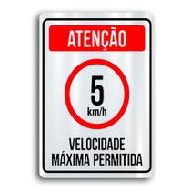 Placa de Metal Atencao velocidade 5km 20cmx30cm Placa de Metal Atencao velocidade 5km 20cmx30cm