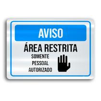 Placa de Metal Aviso area restrita 30cmx20cm Placa de Metal Aviso area restrita 30cmx20cm