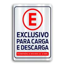 Placa de Metal carga e descarga 20cmx30cm