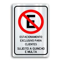 Placa de Metal estacionamento para cliente 20cmx30cm Placa de Metal estacionamento para cliente 20cmx30cm