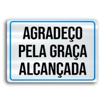 Placa de Metal Graca alcancada 30cmx20cm Placa de Metal Graca alcancada 30cmx20cm