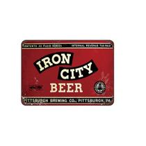 Placa de metal Iron City Beer Vintage para bar e cozinha 20x30cm Placa de metal Iron City Beer Vintage para bar e cozinha 20x30cm