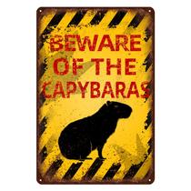 Placa de metal kengtou Vintage Capybara Beware Animal 30x20cm Placa de metal kengtou Vintage Capybara Beware Animal 30x20cm