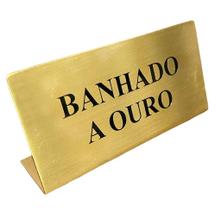 Placa De Metal Latão Grd Banhado A Ouro - WG