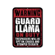 Placa de Metal Lhama de Guarda Honey Dew Gifts 23x30 cm