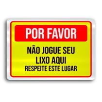 Placa de Metal Nao jogue lixo 30cmx20cm Placa de Metal Nao jogue lixo 30cmx20cm