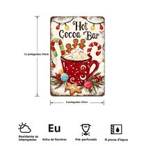 Placa De Metal Para Bar De Chocolate Quente De Natal, Arte De Parede Resistente Às Intempéries Com