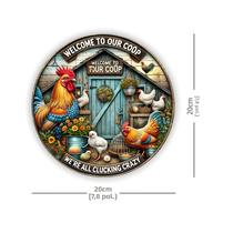 Placa De Metal Para Galinheiro Country Cottage, 2D, Impressa Plana, Retratos De Animais De Fazenda,