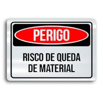 Placa de Metal Perigo risco de queda 30cmx20cm