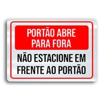 Placa de Metal Portao abre para fora 30cmx20cm Placa de Metal Portao abre para fora 30cmx20cm