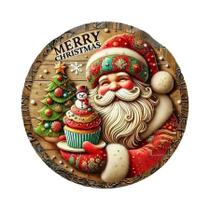 Placa De Metal Redonda De Boneco De Neve Para O Ramadã De Inverno, Decoração De Parede E Porta,