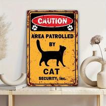 Placa De Metal Retro Com Aviso De Gato, Decoração Humorística Para Casa, Presente Para Amantes De