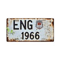 Placa De Metal Retrô De Alumínio Reforçado Com Tema Futebol Da Inglaterra ENG 1966 Para Sala De