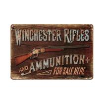 Placa De Metal Retrô Winchester Colts Para Decoração De Parede, Sinal De Lata Para Caçadores,