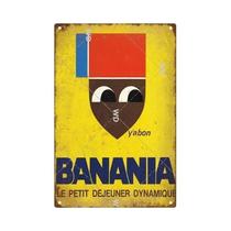 Placa De Metal Rústica Estilo Shabby Chic França BANANIA Para Bebidas Quentes, Decoração Retro De