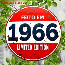 Placa De Metal Rústica Vermelha E Branca Vintage 1966 Edição Limitada Arte Plana 2D Para Casa E Bar Placa De Metal Rústica Vermelha E Branca Vintage 1966 Edição Limitada Arte Plana 2D Para Casa E Bar