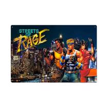Placa De Metal Sega Classic Streets of Rage, Decoração De Parede 12x8 Polegadas Para Casa, Bar, Sala