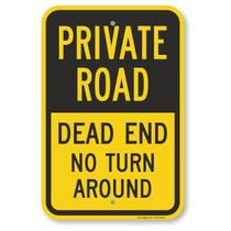 Placa de metal SmartSign Basics 45,72x30,48 cm Private Road