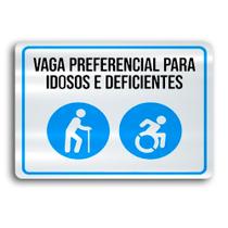 Placa de Metal Vaga preferencial 30cmx20cm Placa de Metal Vaga preferencial 30cmx20cm