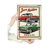 Placa De Metal Vermelha Em Estilo Retro Com Design De Carro Javo, Placa Durável Para Man Cave