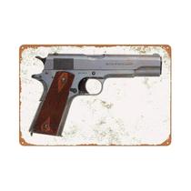 Placa De Metal Vintage 12x16 Polegadas Com Bandeira Americana E Armas, Arte De Parede Em Alumínio,