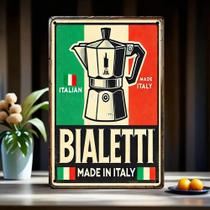 Placa De Metal Vintage Bialetti Italiana Para Espresso, Decoração Rústica De Parede Para Cozinha E Placa De Metal Vintage Bialetti Italiana Para Espresso, Decoração Rústica De Parede Para Cozinha E