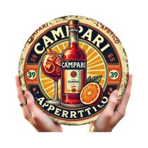 Placa De Metal Vintage Campari Italiana 7.8x7.8" Redonda De Alumínio Para Parede Arte À Prova d'Água Placa De Metal Vintage Campari Italiana 7.8x7.8" Redonda De Alumínio Para Parede Arte À Prova d'Água