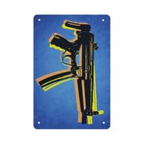 Placa De Metal Vintage Com Estampa De Pistola, Placa De Arte Em Ferro Para Decoração De Casa, Café,