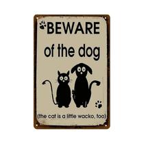 Placa De Metal Vintage Com Mensagem 'Cuidado Com Os Beijos Do Cão', Decoração Engraçada Para Café,