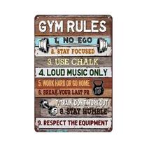 Placa De Metal Vintage Com Regras De Academia, Arte Motivacional Para Parede, Comandos De Fitness, Placa De Metal Vintage Com Regras De Academia, Arte Motivacional Para Parede, Comandos De Fitness,