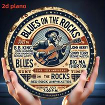 Placa De Metal Vintage De Concerto De Blues Rock, Arte De Parede Temática Musical 2D